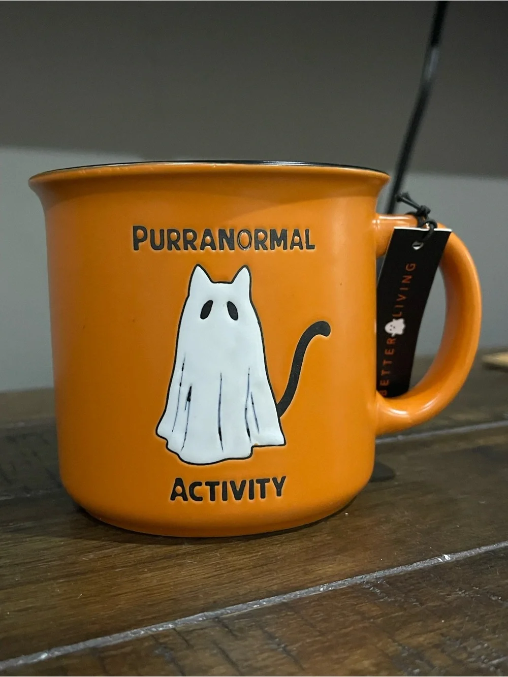Orange 'Purranormal Activity' Cat Mug